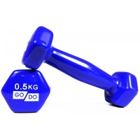 Гантель для фитнеса с виниловым покрытием 2шт GoDo GD-0.5BL