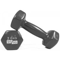 Гантель для фитнеса с виниловым покрытием 2шт GoDo GD-2.0GREY