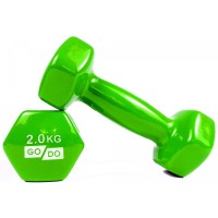 Гантель для фитнеса с виниловым покрытием 2шт GoDo GD-2.0GR