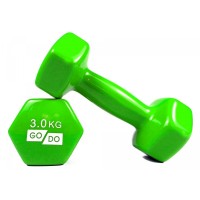 Гантель для фитнеса с виниловым покрытием 2шт GoDo GD-3.0GR