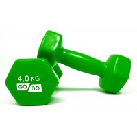 Гантель для фитнеса с виниловым покрытием 2шт GoDo GD-4.0GR