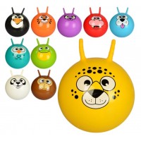 Мяч для фитнеса детский с рогами (фитбол) гладкий 35см GB-72551 Желтый