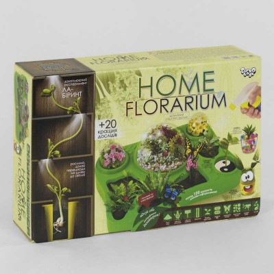 гр Безпечний освітній набір для вирощування рослин Home Florarium HFL-01-01U укр. (5) Danko Toys