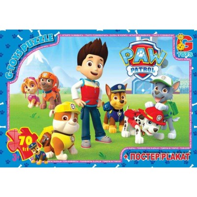 гр Пазлы 70 эл. G Toys Щенячий патруль PW 0813 (62) +постер