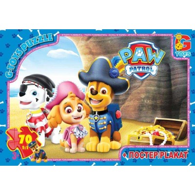 гр Пазлы 70 эл. G-Toys Щенячий патруль PW 0826 (62) +постер