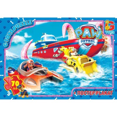гр Пазлы 70 эл. G-Toys Щенячий патруль PW 0828 (62) +постер