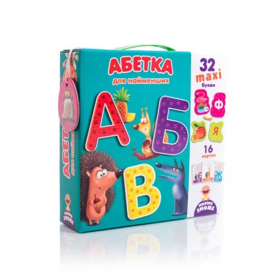 гр Гра розвиваюча Абетка для найменших (укр) VT 2911-10 (8) Vladi Toys, 31 картка з літерами, 16 карток з тваринами