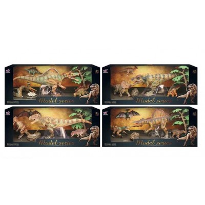 Набор динозавров Q 9899 W6 (12) 4 вида, 6 элементов, 4 динозавра, 2 аксессуара, в коробке