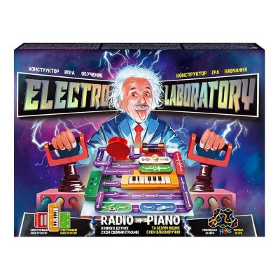 гр Електронний конструктор Electro Laboratory. Radio+Piano Elab-01-03 (5) Danko Toys, ОПИС УКРРОС. МОВАМИ