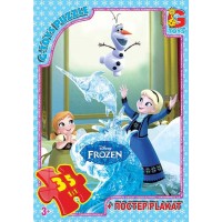 гр Пазлы 35 эл. G Toys Frozen FR 033 (62) +постер, размер элемента 5х5см, размер собранной картинки 30х21, в коробке