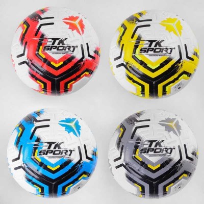 М`яч футбольний C 50189 (60) TK Sport 4 види, вага 400-420 грамів, матеріал TPE, балон гумовий, розмір №5