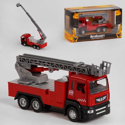 Спецтехніка металопластик КТ-1441 (722) Авто Експерт, Пожежний кран, 1:50, світло, звук, інерція, в коробці