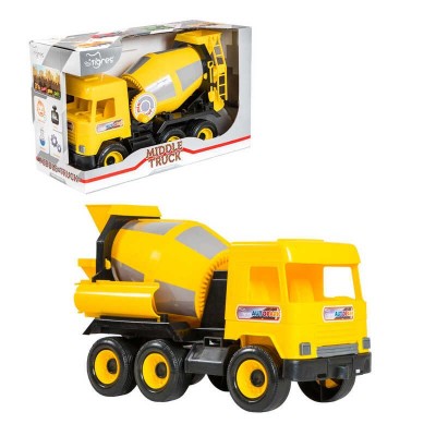 гр Авто Middle truck бетонозмішувач (4) 39493 (жовтий) в коробці Tigres