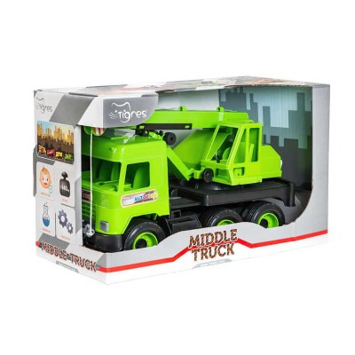 гр Авто Middle truck кран (4) 39483 (св. зелений) в коробці Tigres