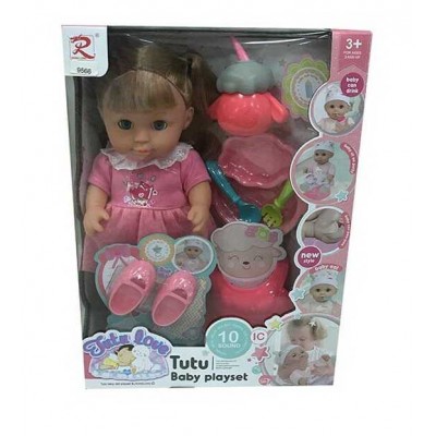 Пупс 9566 (24) Tutu Baby playset, музичний чіп, характерні звуки та фрази, заплющує очі, аксесуари, в коробці