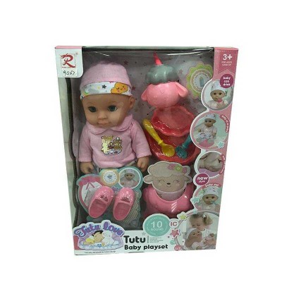 Пупс 9567 (24) Tutu Baby playset, музичний чіп, характерні звуки та фрази, заплющує очі, аксесуари, в коробці