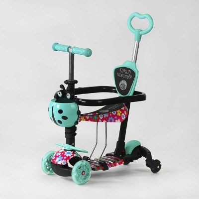 Самокат 5в1 LS-78415 (1) Best Scooter, з ДОП. КОЛІСАМИ, захисний бампер, PU колеса зі світлом, в коробці