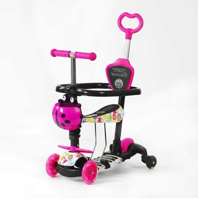 Самокат 5в1 LS-04588 (1) Best Scooter, з ДОП. КОЛІСАМИ, захисний бампер, PU колеса зі світлом, в коробці