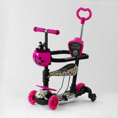 Самокат 5в1 LS-67367 (1) Best Scooter, з ДОП. КОЛІСАМИ, захисний бампер, PU колеса зі світлом, в коробці