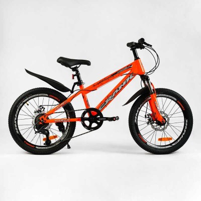 Дитячий спортивний велосипед 20’’ Corso «CRANK» CR-20303 (1) сталева рама, обладнання LTWOO-A2, 7 швидкостей, зібран на 75