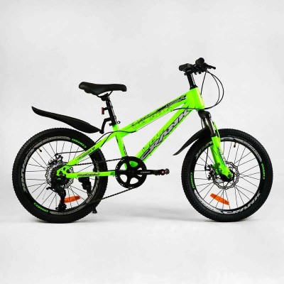 Дитячий спортивний велосипед 20’’ Corso «CRANK» CR-20711 (1) сталева рама, обладнання LTWOO-A2, 7 швидкостей, зібран на 75