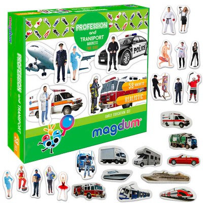 гр Магнітна гра ML4031-31 EN (24) Magdum, Професії і транспорт, англ. мова, 58 магнітів, у коробці