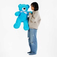гр М`яка іграшка Ведмедик колір яскраво-блакитний В97680 висота 1 м (1)