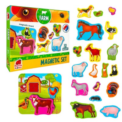 гр Магнітний набір Farm with board RK2090-01 (12) Vladi Toys, 21 магніт, в коробці