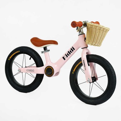 Велобіг CORSO KIDDI LT-14055 (1) магнієва рама, колеса надувні резинові 14’’, алюмінієві обода, підставка для ніг, корзинка, в коробці