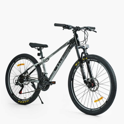 Велосипед Спортивний Corso «GTR-3000» 26 дюймів GTR-1708 (1) ГЛЯНЕЦЬ, рама алюмінієва 13``, обладнання Shimano 21 швидкість, зібран на 75