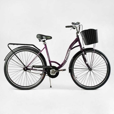Велосипед міський Corso «FORTUNA» 28`` FR-5198 (1) одношвидкісний, сталева рама 20``, корзина, багажник