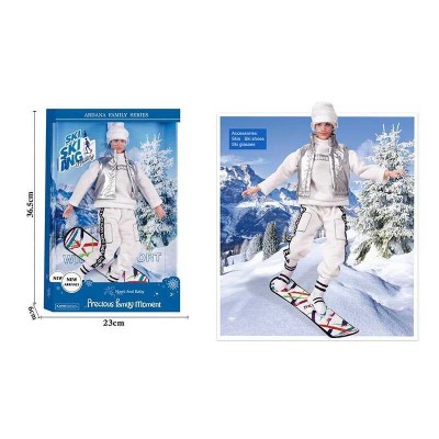 Лялька A 806 A (482) Лижник, висота 30см, сноуборд, знімний одяг, окуляри, в коробці