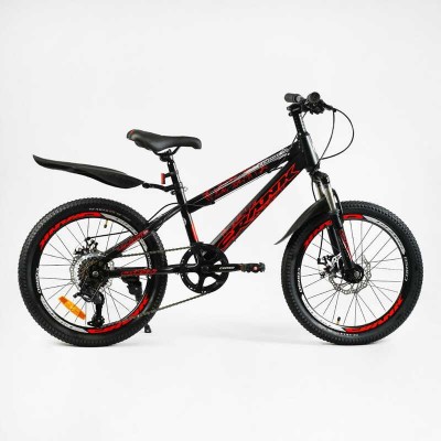 Дитячий спортивний велосипед 20’’ Corso «CRANK» CR-20422 (1) сталева рама, обладнання LTWOO-A2, 7 швидкостей, зібран на 75