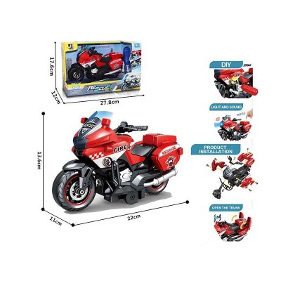 Мотоцикл 8080 A-2 (48) пожежний рятувальник, інерція, звук, підсвічування, в коробці