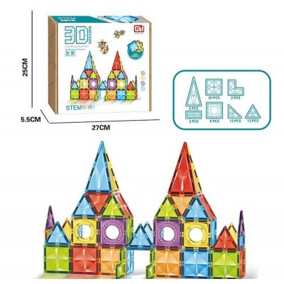 Конструктор магнітний GW 8256 (12) 60 деталей, в коробці