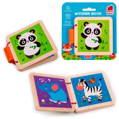 гр Wooden Тoy Wooden book. Zoo RW3030 (34) Vladi Toys, дерев`яна книжечка, у пакеті