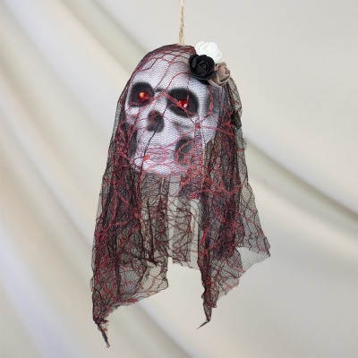 Декор подвесной череп Дева в монтилье 13810 (черный с красным) Декор подвесной череп Дева в монтилье 13810 (черный с красным)