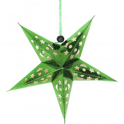 Декор новогодний подвесной Звезда 60см зеленый