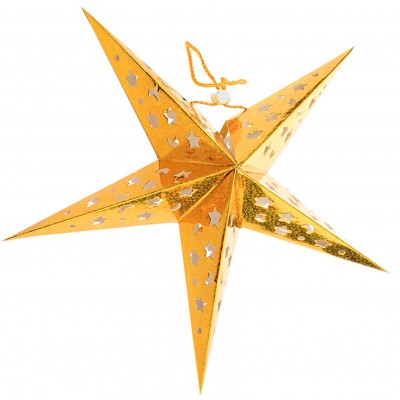 Декор новогодний подвесной Звезда 60см золотой