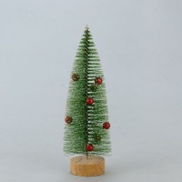 Декор новогодний настольный Елочка 20 см с шариками  (зеленый)
