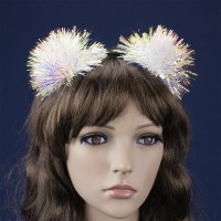 Обруч новогодний Зимние огни с помпонами 13908 Обруч новогодний Зимние огни с помпонами 13908