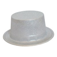 Шляпа Цилиндр блестящая (серебро)