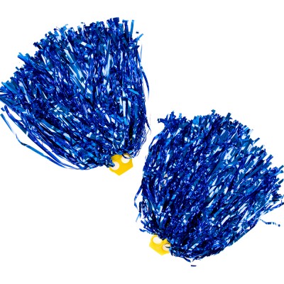 Помпоны для черлидинга Струящиеся с кольцами для пальцев уп.2 шт Премиум (синие)