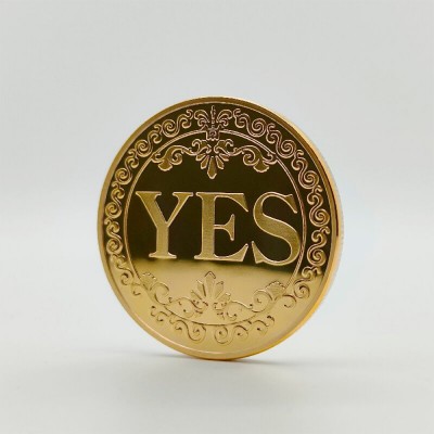 Сувенирная монета принятия решений YES/NO 3701 (золотая)
