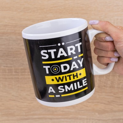 Кружка Гигант Начни сегодня с улыбки - Start today with a smile