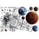 Интерьерная наклейка Космонавт XL8335 90х60см