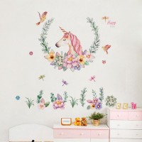Интерьерная наклейка Единорог с лаврами JM7329 90х60см