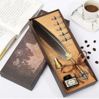 Винтажный подарочный набор для каллиграфии Ручка перьевая (серый)