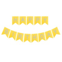 Праздничная гирлянда флажки Happy Birthday (золото)