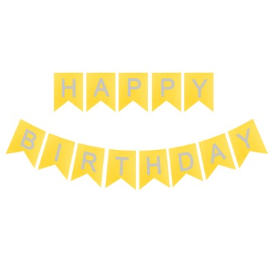 Праздничная гирлянда флажки Happy Birthday (золото) Праздничная гирлянда флажки Happy Birthday (золото)